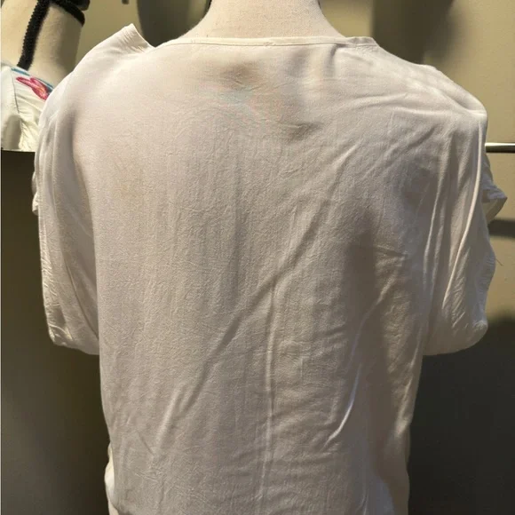 Solitaire White Blouse with Colorful Embroidery, S-M - Picture 4 of 5